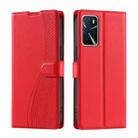 For OPPO A54 4G / A55 4G / A54S / A56 Voltage Ultra-thin Dot Leather Phone Case(Red) - 1