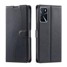 For OPPO A54 4G / A55 4G / A54S / A56 Voltage Ultra-thin Dot Leather Phone Case(Black) - 1