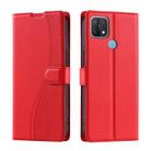 For OPPO A35 / A15 / A15S Voltage Ultra-thin Dot Leather Phone Case(Red) - 1