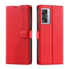 For OPPO A77 5G / A57e 4G Global Voltage Ultra-thin Dot Leather Phone Case(Red) - 1