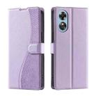 For OPPO A38 4G Global / A18 4G Voltage Ultra-thin Dot Leather Phone Case(Purple) - 1