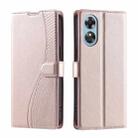 For OPPO A38 4G Global / A18 4G Voltage Ultra-thin Dot Leather Phone Case(Rose Gold) - 1