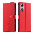 For OPPO A38 4G Global / A18 4G Voltage Ultra-thin Dot Leather Phone Case(Red) - 1