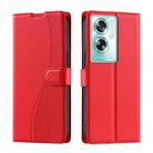 For OPPO A79 5G Global Voltage Ultra-thin Dot Leather Phone Case(Red) - 1