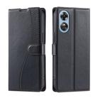 For OPPO A58 4G Global Voltage Ultra-thin Dot Leather Phone Case(Black) - 1