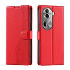 For OPPO Reno11 Pro Global Voltage Ultra-thin Dot Leather Phone Case(Red) - 1