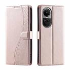 For OPPO Reno10 / Reno10 Pro Global Voltage Ultra-thin Dot Leather Phone Case(Rose Gold) - 1