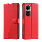 For OPPO Reno10 / Reno10 Pro Global Voltage Ultra-thin Dot Leather Phone Case(Red) - 1