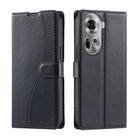 For OPPO Reno11 Global Voltage Ultra-thin Dot Leather Phone Case(Black) - 1