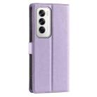 For OPPO Reno12 5G Global Voltage Ultra-thin Dot Leather Phone Case(Purple) - 3