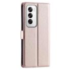 For OPPO Reno12 5G Global Voltage Ultra-thin Dot Leather Phone Case(Rose Gold) - 3