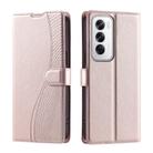 For OPPO Reno12 Pro 5G Global Voltage Ultra-thin Dot Leather Phone Case(Rose Gold) - 1