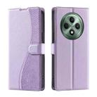 For OPPO Reno12 F 5G Global Voltage Ultra-thin Dot Leather Phone Case(Purple) - 1
