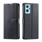 For OPPO A36 / A76 / A96 4G / K10 4G Voltage Ultra-thin Dot Leather Phone Case(Black) - 1