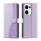 For OPPO Reno13 5G Voltage Ultra-thin Dot Leather Phone Case(Purple) - 1