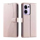 For OPPO Reno13 F 5G Global/ 4G India Voltage Ultra-thin Dot Leather Phone Case(Rose Gold) - 1