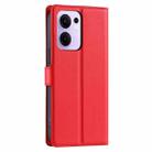 For OPPO Reno13 F 5G Global/ 4G India Voltage Ultra-thin Dot Leather Phone Case(Red) - 3