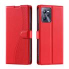 For Realme C35 4G Voltage Ultra-thin Dot Leather Phone Case(Red) - 1