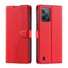 For Realme C31 4G Voltage Ultra-thin Dot Leather Phone Case(Red) - 1