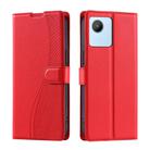 For Realme C30 4G / C30s Voltage Ultra-thin Dot Leather Phone Case(Red) - 1