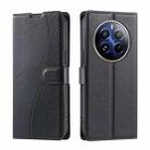 For Realme 12+ 5G Global Voltage Ultra-thin Dot Leather Phone Case(Black) - 1