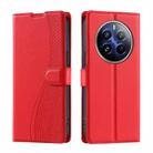 For Realme 12 Pro / 12 Pro+ 5G Global Voltage Ultra-thin Dot Leather Phone Case(Red) - 1