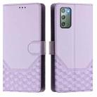 For Samsung Galaxy Note20 Honeycomb Embossing RFID Leather Phone Case(Light Purple) - 2