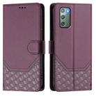 For Samsung Galaxy Note20 Honeycomb Embossing RFID Leather Phone Case(Violet) - 2