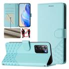 For Samsung Galaxy Note20 Ultra Honeycomb Embossing RFID Leather Phone Case(Mint Green) - 1