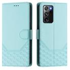 For Samsung Galaxy Note20 Ultra Honeycomb Embossing RFID Leather Phone Case(Mint Green) - 2