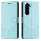 For Samsung Galaxy Z Fold5 Honeycomb Embossing RFID Leather Phone Case(Mint Green) - 2