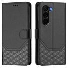 For Samsung Galaxy Z Fold5 Honeycomb Embossing RFID Leather Phone Case(Black) - 2