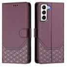 For Samsung Galaxy S21 5G Honeycomb Embossing RFID Leather Phone Case(Violet) - 2