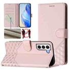 For Samsung Galaxy S21+ 5G Honeycomb Embossing RFID Leather Phone Case(Pink) - 1