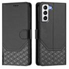 For Samsung Galaxy S21+ 5G Honeycomb Embossing RFID Leather Phone Case(Black) - 2