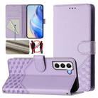 For Samsung Galaxy S21+ 5G Honeycomb Embossing RFID Leather Phone Case(Light Purple) - 1