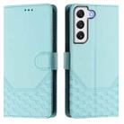 For Samsung Galaxy S22 5G Honeycomb Embossing RFID Leather Phone Case(Mint Green) - 2