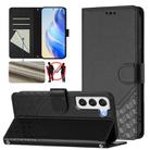 For Samsung Galaxy S22 5G Honeycomb Embossing RFID Leather Phone Case(Black) - 1