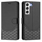 For Samsung Galaxy S22 5G Honeycomb Embossing RFID Leather Phone Case(Black) - 2