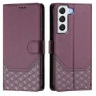 For Samsung Galaxy S22 5G Honeycomb Embossing RFID Leather Phone Case(Violet) - 2