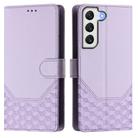 For Samsung Galaxy S22+ 5G Honeycomb Embossing RFID Leather Phone Case(Light Purple) - 2