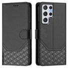 For Samsung Galaxy S22 Ultra 5G Honeycomb Embossing RFID Leather Phone Case(Black) - 2