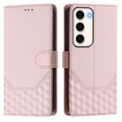 For Samsung Galaxy S23 5G Honeycomb Embossing RFID Leather Phone Case(Pink) - 2