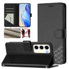 For Samsung Galaxy S23 5G Honeycomb Embossing RFID Leather Phone Case(Black) - 1