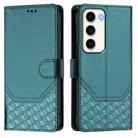 For Samsung Galaxy S23 5G Honeycomb Embossing RFID Leather Phone Case(Peacock Green) - 2