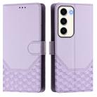 For Samsung Galaxy S23 5G Honeycomb Embossing RFID Leather Phone Case(Light Purple) - 2