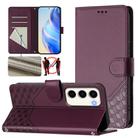 For Samsung Galaxy S23 5G Honeycomb Embossing RFID Leather Phone Case(Violet) - 1