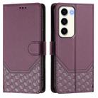 For Samsung Galaxy S23 5G Honeycomb Embossing RFID Leather Phone Case(Violet) - 2