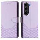 For Samsung Galaxy S23 FE 5G Honeycomb Embossing RFID Leather Phone Case(Light Purple) - 2