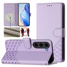 For Samsung Galaxy S23+ 5G Honeycomb Embossing RFID Leather Phone Case(Light Purple) - 1